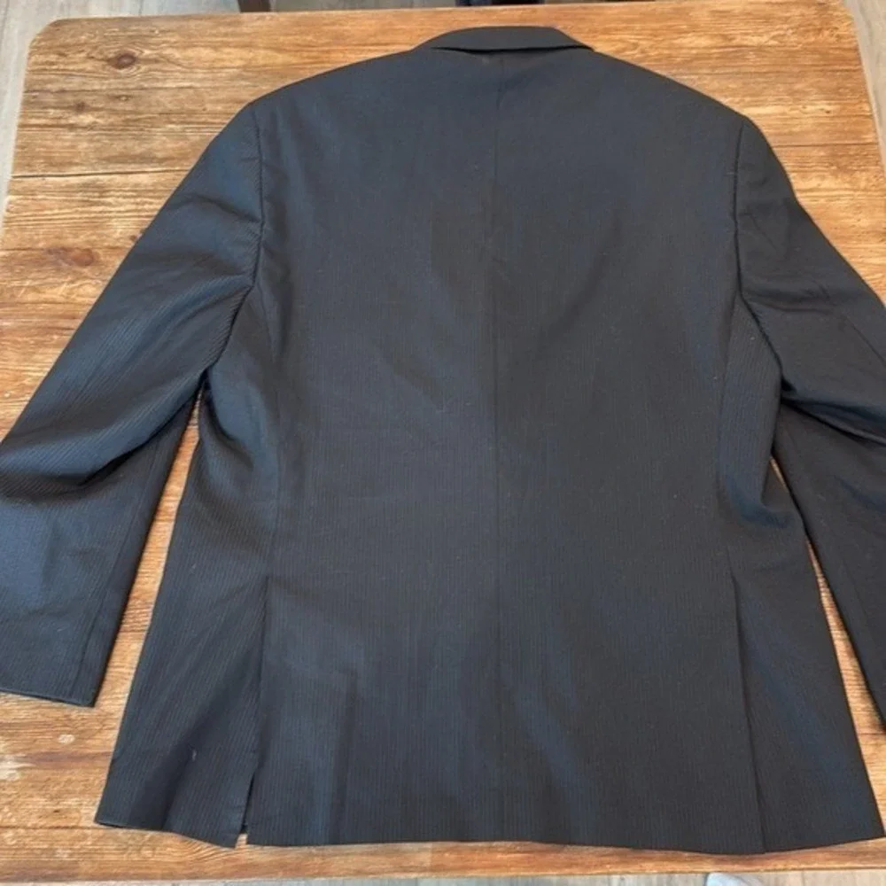 Michael Kors Mens Black Pinstripe‎ Two Button Blazer Suit Jacket 44R EUC